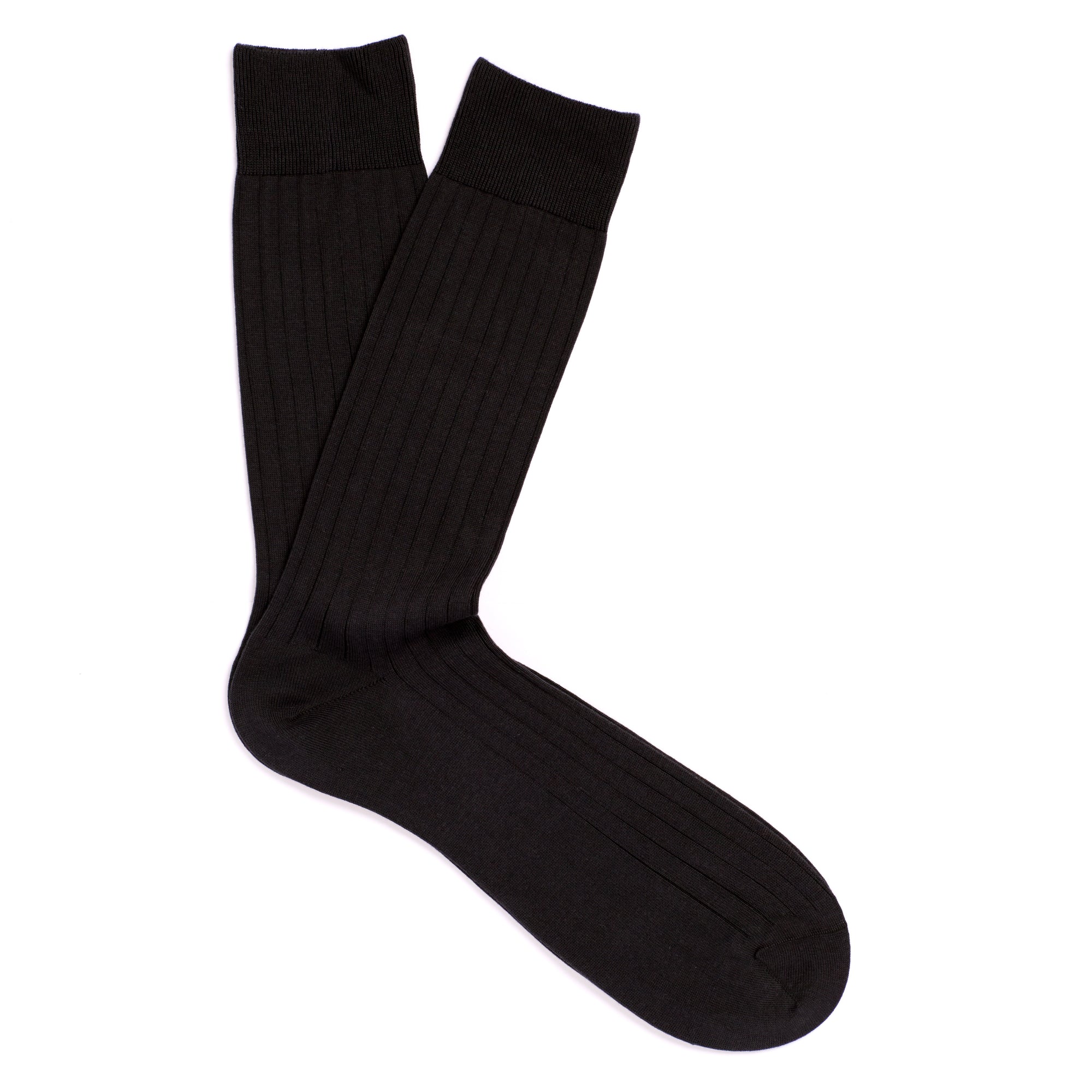 Solespun Sea Island Cotton Socks in Black