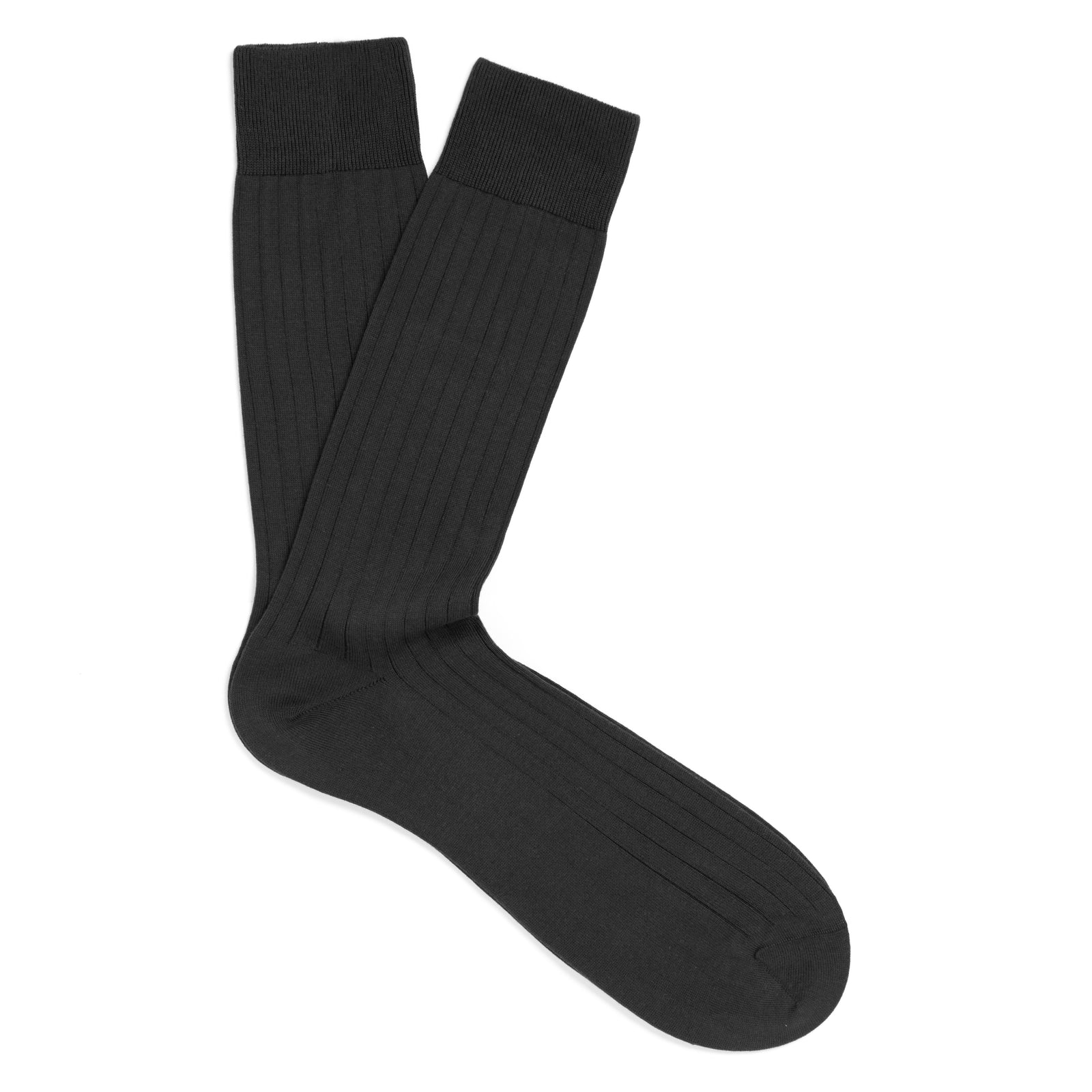 Solespun Sea Island Cotton Socks in Charcoal