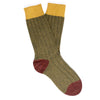 Scott Nichol Thornham  Merino Wool/Silk Men's Sock in Dark Khaki Fleck
