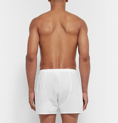 SUNSPEL Fine Cotton Blend Boxer Shorts in White
