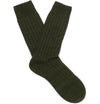 PANTHERELLA Packington Ribbed Merino Wool-Blend Socks in Olive