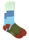 PAUL SMITH  Solid Colour Block Socks in Green and Light Blue