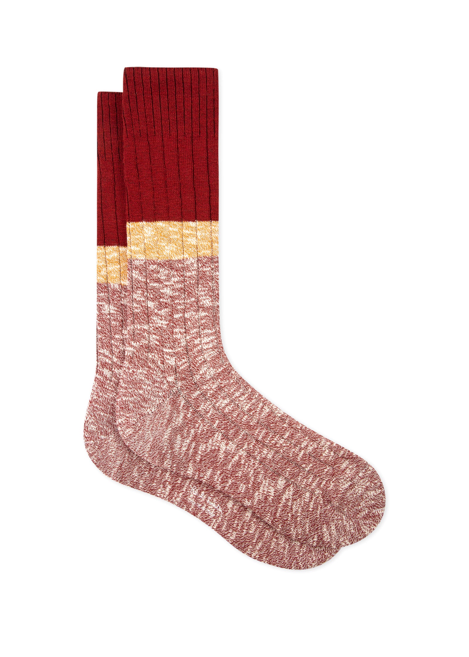 PAUL SMITH Marl Block Stripe Socks in Red