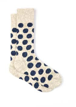 PAUL SMITH  Men Sock Benny Dot Socks in White with Blue Spots