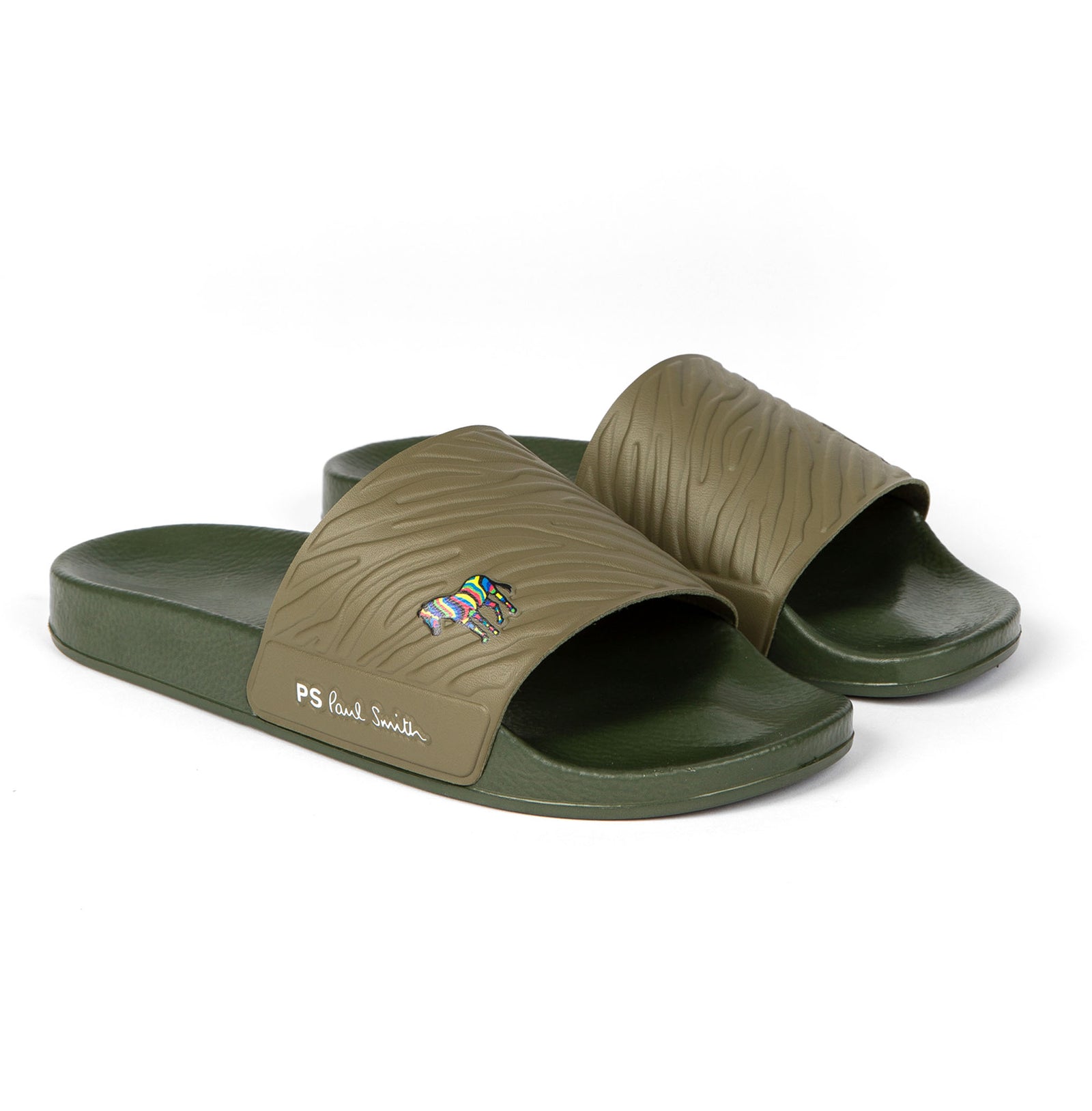 Men's Khaki 'Nyro' Slides With Zebra Logo (New Season)