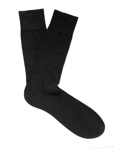 PANTHERELLA Tavener Flat Knit - Comfort Top / Egyptian Cotton Men's Socks in Black