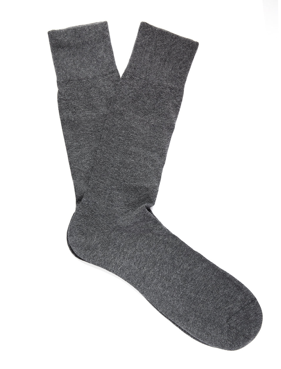 PANTHERELLA Tavener Flat Knit - Comfort Top / Egyptian Cotton Men's Socks in Dark Grey