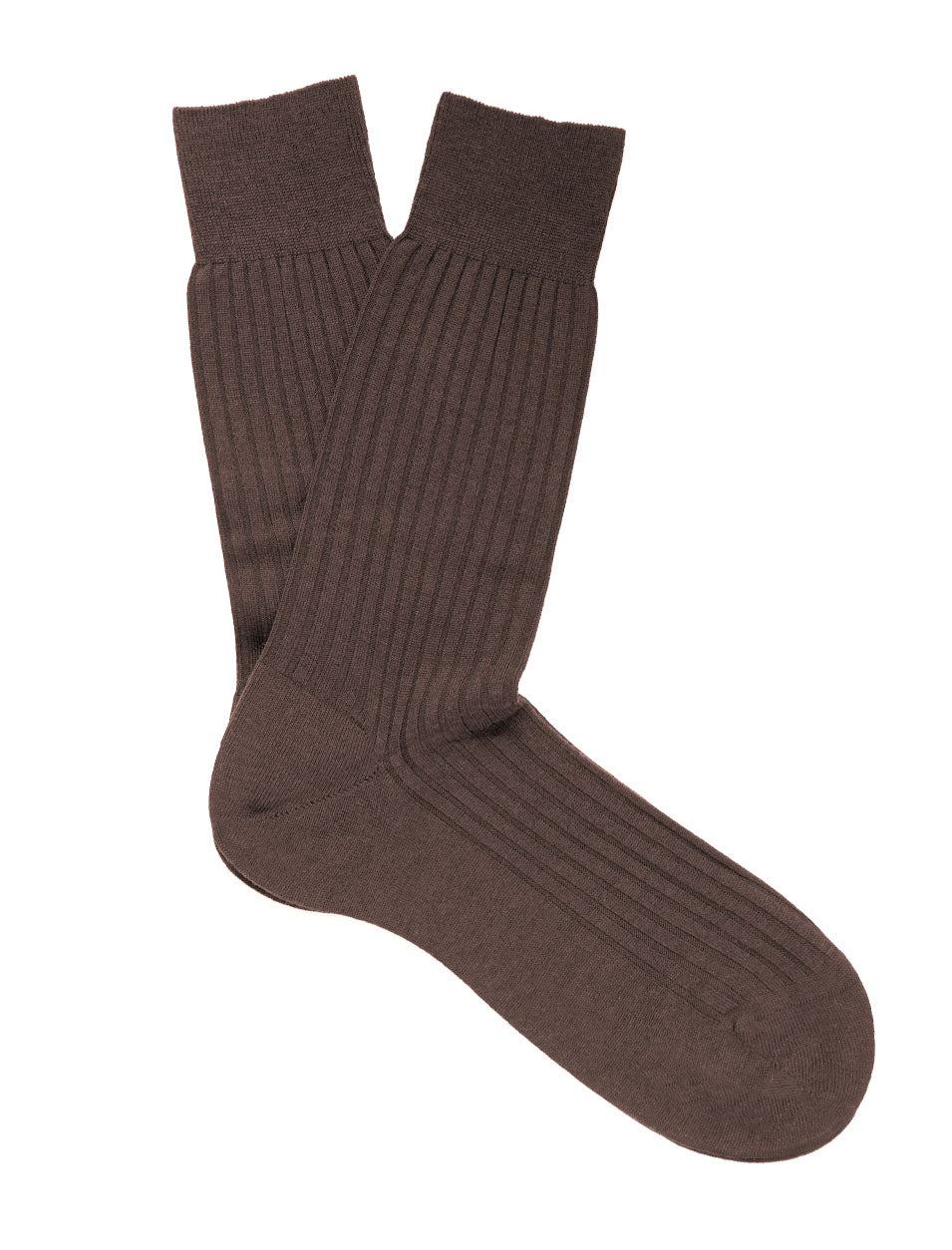 PANTHERELLA Rutherford 5X3 Rib Merino Royale Wool Men's Socks In Taupe