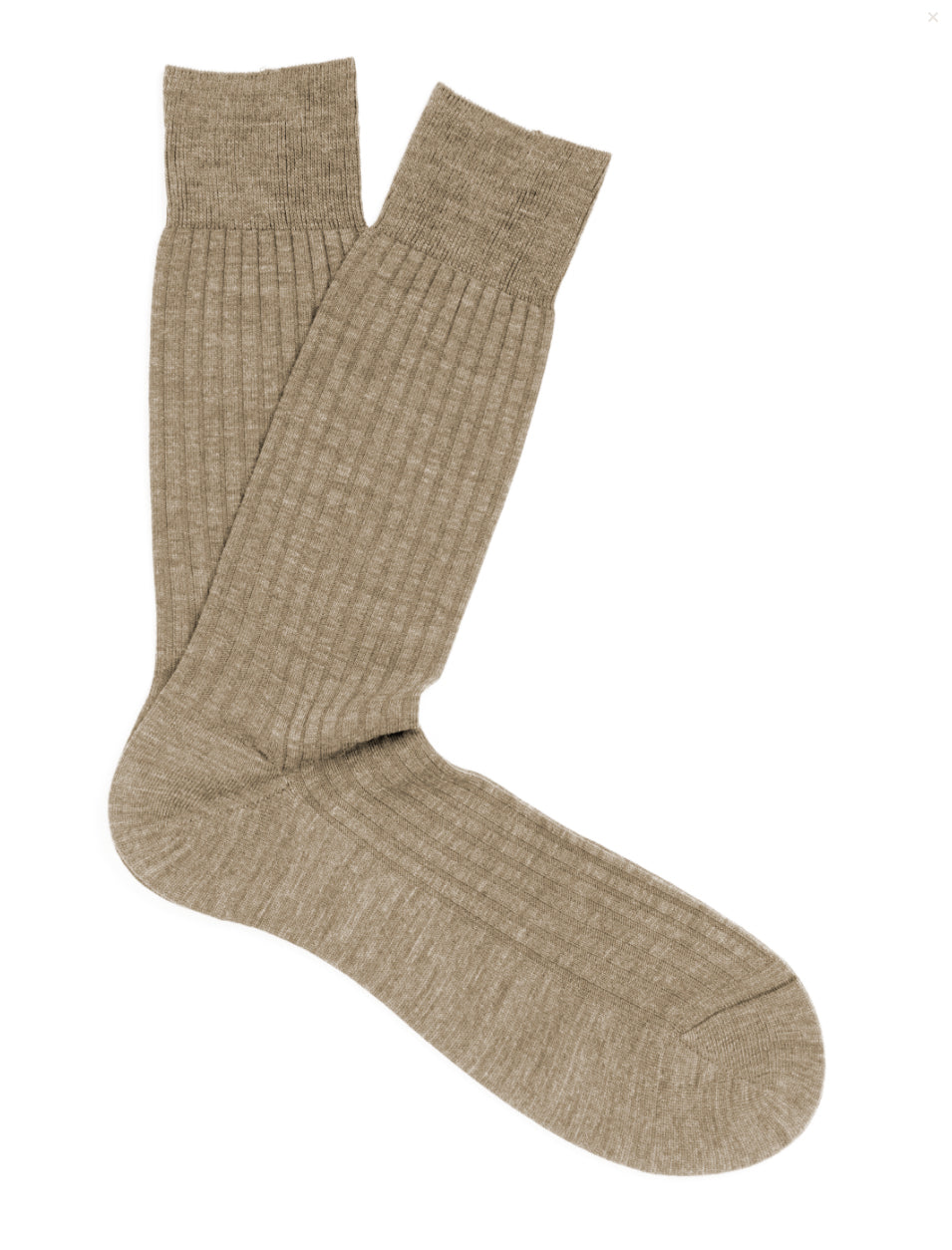 PANTHERELLA Laburnum Ribbed Merino Wool-Blend Socks in Light Khaki