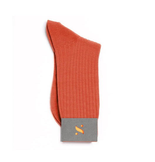SOLESPUN - Ladies' 5x3 Rib Sock - Merino Wool in Burnt Orange