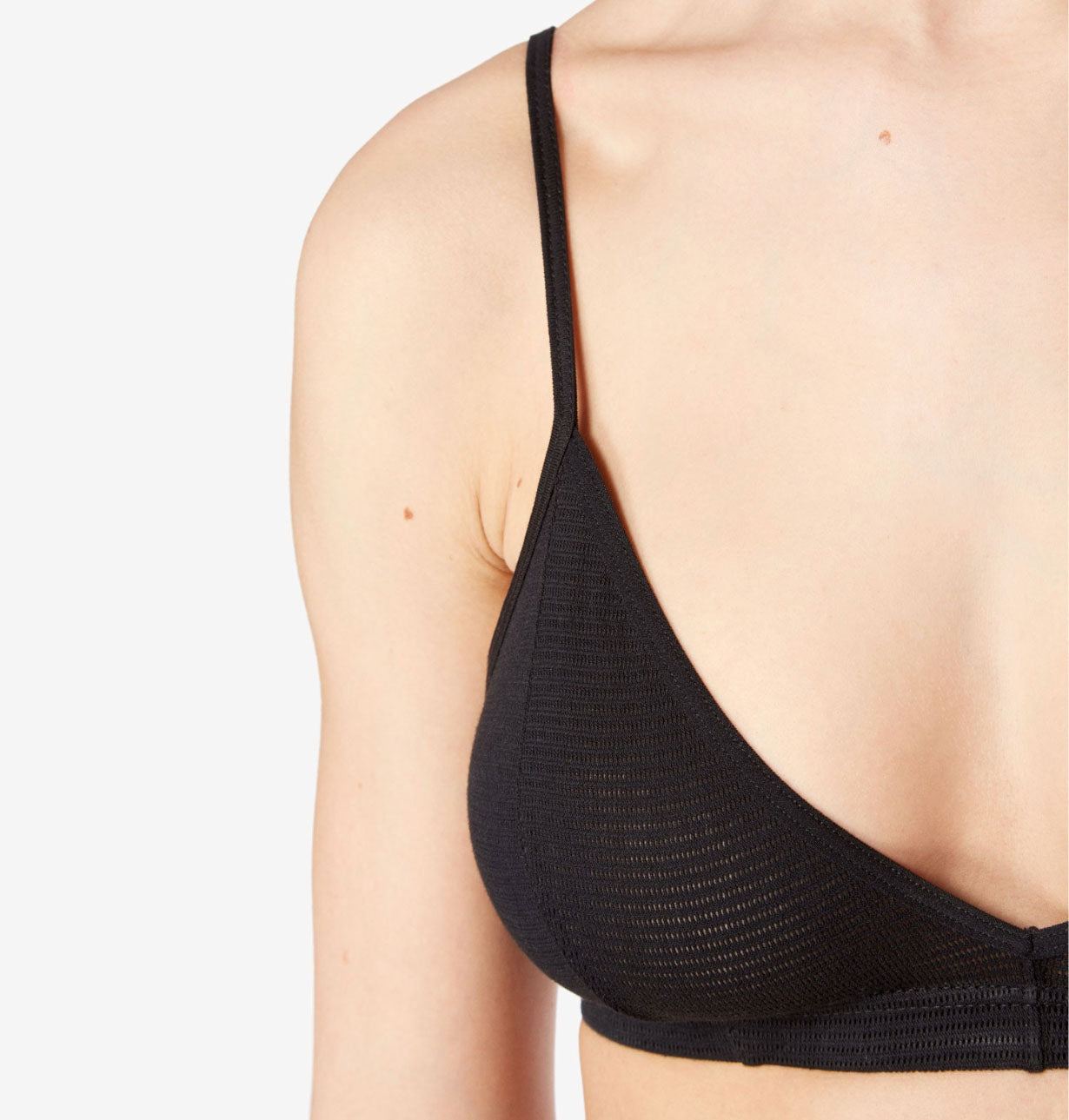 Ribbed Stretch-cotton Bralette In Soot