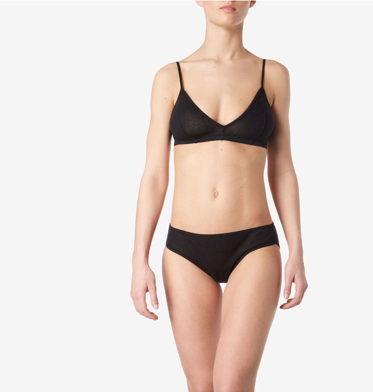 SUNSPEL Cellular Cotton Brief in Black