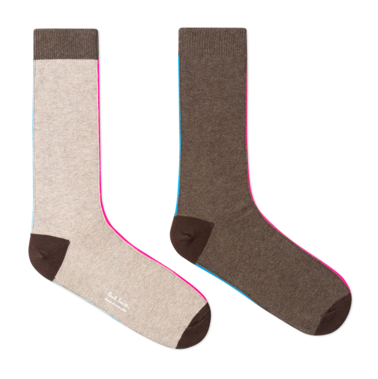 PAUL SMITH  Brown And Taupe Vertical Stripe Socks