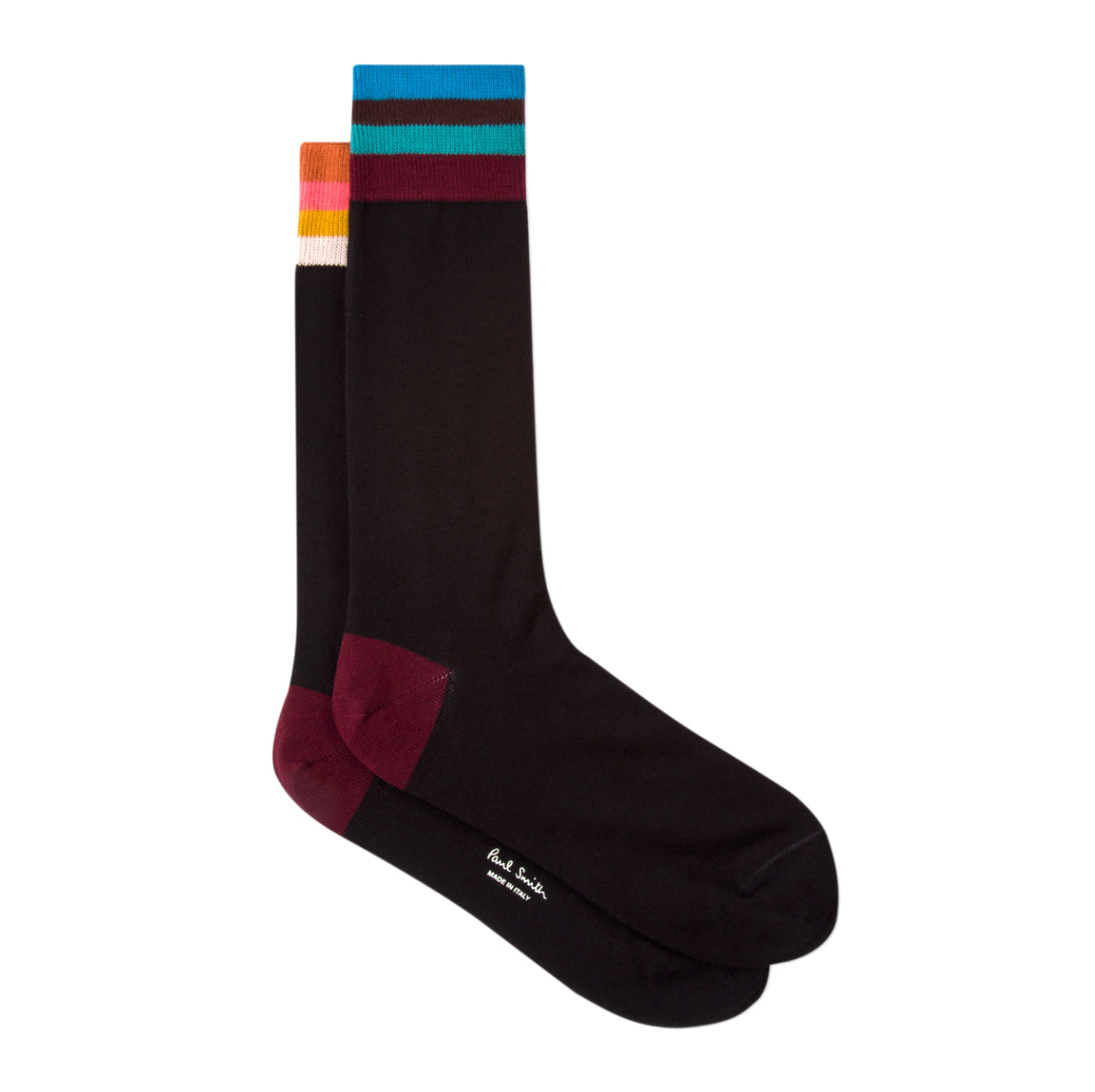 PAUL SMITH  Black 'Artist Stripe' Cuff Odd Socks
