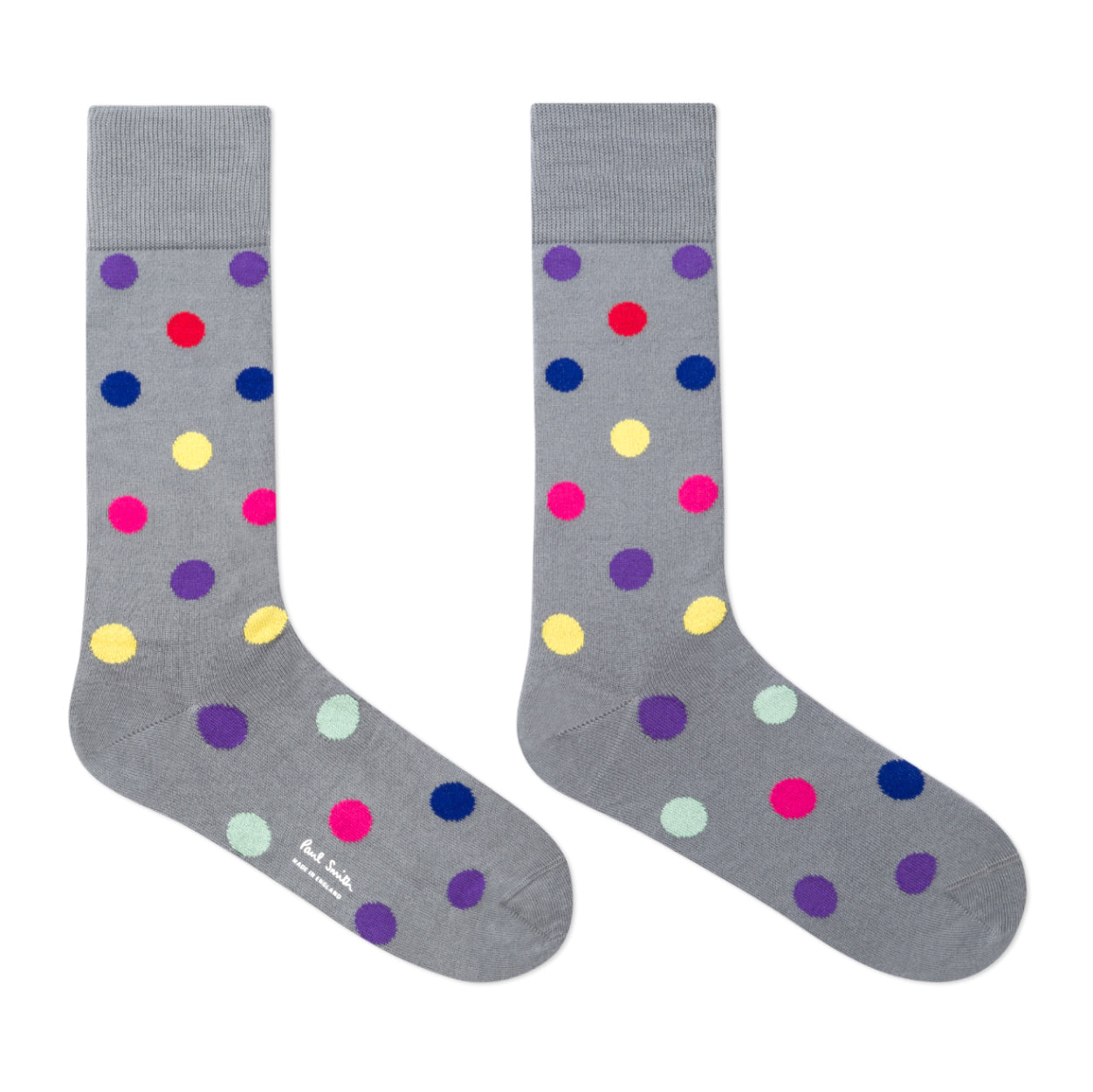 PAUL SMITH Grey 'Teacup' Polka Socks