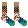 PAUL SMITH  Multi-Coloured Black Spot Ribbed Socks with Camel Top