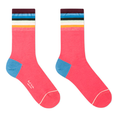 Paul Smith Women's Raspberry Pink 'Artist Stripe' Socks