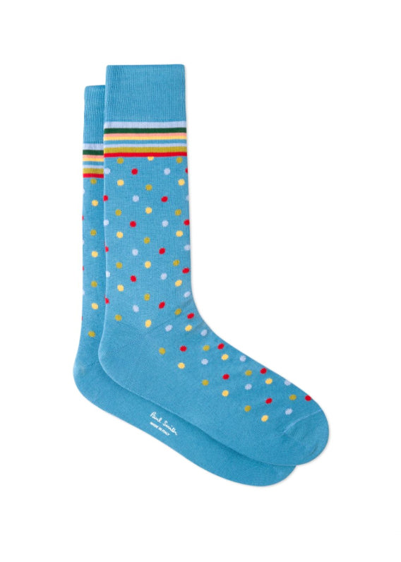 PAUL SMITH Men's Sky Blue Mixed Spot Socks
