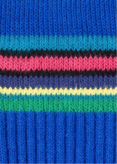 PAUL SMITH  Men's 'Cycle Stripe' Trim Cobalt Blue Ribbed Socks