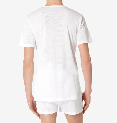 Sunspel Cellular Cotton T-Shirt in White