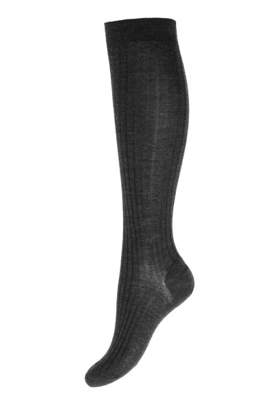 SOLESPUN - Knee High Ladies' 5x3 Rib Sock - Merino Wool in Charcoal