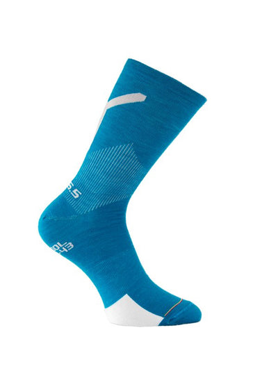 Q36.5 Plus Merino Wool and Silk Cycling Socks in Azzurro