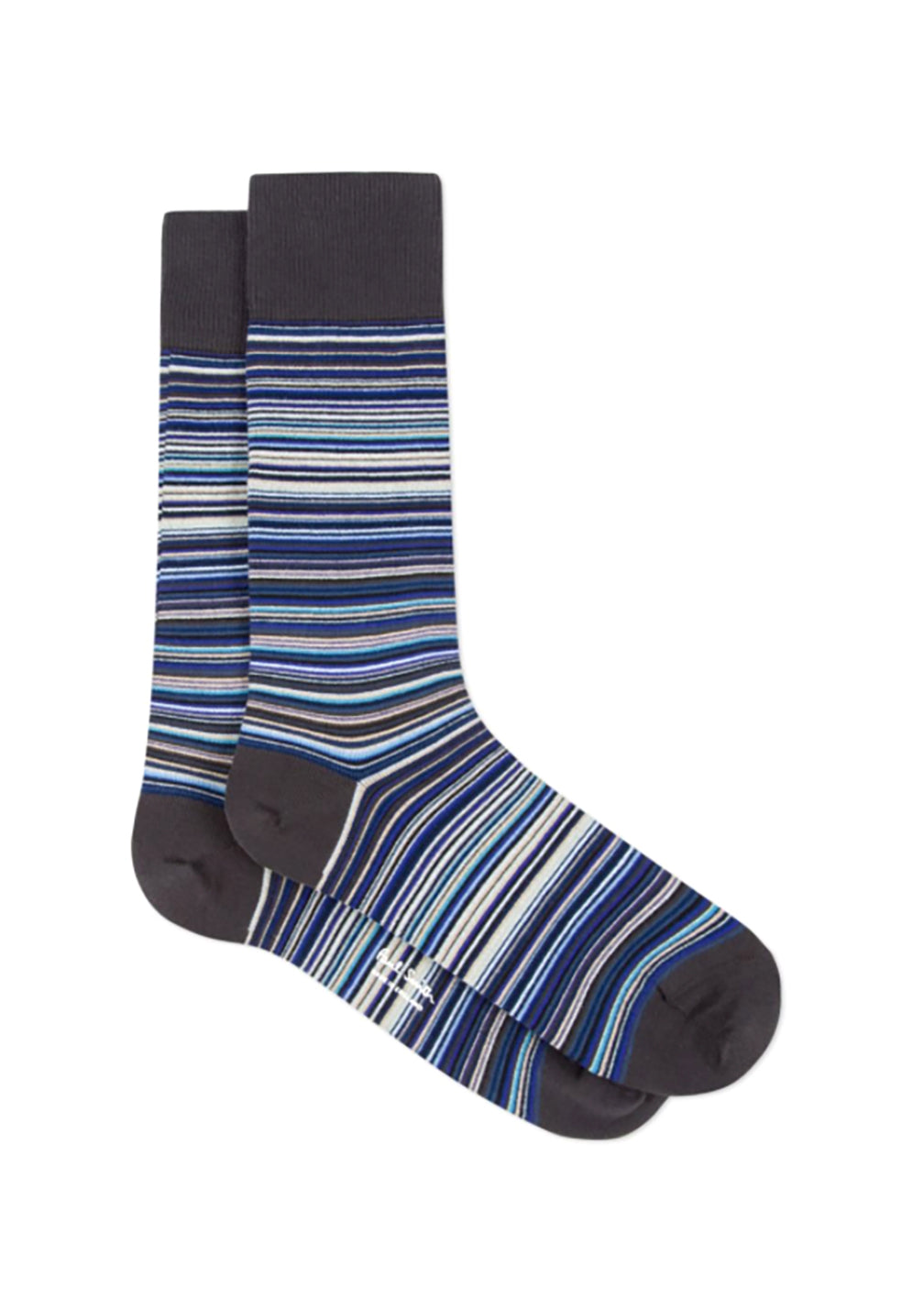 PAUL SMITH Men's Narrow Signature Stripe Socks in Sky Blue.
