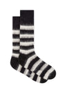 PAUL SMITH Men's Black And White Stripe Mohair-Blend Socks