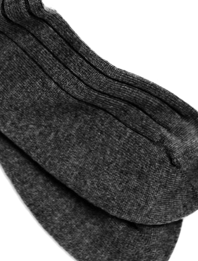 Solespun Black Label Cashmere Socks in Dark Granite