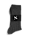 Solespun Black Label Cashmere Socks in Dark Granite