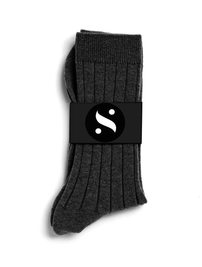 Solespun Black Label Cashmere Socks in Carbon