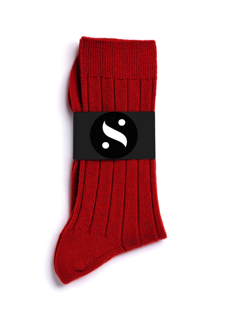 Solespun Black Label Cashmere Socks in Classic Red (NEW)