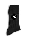 Solespun Black Label Cashmere Socks in Black