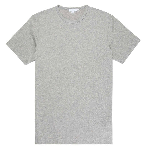 Sunspel Men's Classic Cotton T-Shirt in Melange Grey