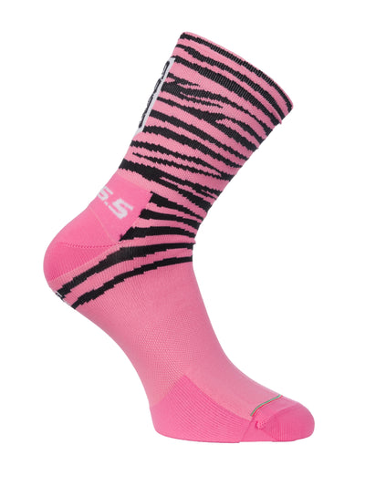 Q36.5 Ultra Tiger Cycling Socks in Pink  (New)