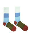 PAUL SMITH  Solid Colour Block Socks in Green and Light Blue