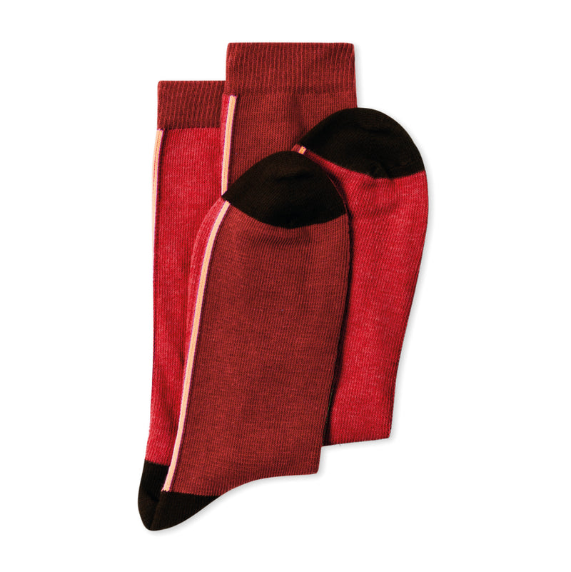 PAUL SMITH  Maroon and Red Vertical Stripe Socks