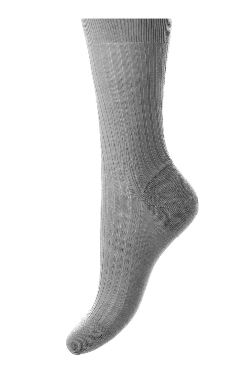 SOLESPUN - Ladies' 5x3 Rib Sock - Merino Wool in Grey